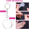 120pcs Acrylique Vierge Chèfle en cuir Pilarie Pendante Course de trèfle en acrylique Round Acrylique Keyring Ensemble DIY DÉCOR DE DIY