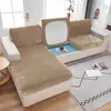 Stoelbedekkingen fluwelen bankkussenomslag voor woonkamer elastische zachte massief kleur meubels beschermer stretch decor couch