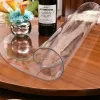 Round Tablecloth Transparent Soft PVC Waterproof Oilprpoof Living Room Dining Tables Kitchen Desk Protector Home Decor 1.0mm