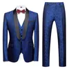 Ternos masculinos Blazers 2023 Novo casamento casual casual sina host slim flor de traje de flor 3 pcs blazers vestido calça calças coletes casaco de colistramento