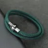 Design simple fait à la main 4 mm Bracelet de corde Milan Noir braclet magnétique facile pour les hommes