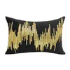 Pillow Gold Sliver Stripes Cover For Decorative Living Room White Gery Black Throw Pillows Luxury Light Pillowcase