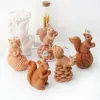 Squirrel 3d Pinenut Candle Silicone Moule Animal Noix de Noël Décor de Noël Cute Squirrel Gâteau de gâteau au chocolat Moule de silicone