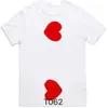 Projektant CDG moda męska gra T Shirt Red Heart Commes Casual Women koszulki des odznaka garcons wysoko quanlity tshirts bawełniane hafty haftowe koszulki lulusup