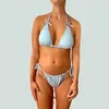 Kvinnors badkläder Kvinnor Bikini baddräkt Sexig grimma bind upp toppar 3D Bow Shorts Beachwear Kvinnliga Biquini Baddräkter