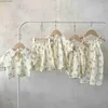Giyim Setleri Yaz Bebek Bebek Prenses Sling Çiçek Kıyafetleri Bodysuits Romper Kısa Kollu Tees + Şort Çocukları Yenidoğan Saf Pamuk Giyim Y240412