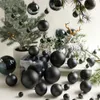 1-24pcs 4-15cm Boule de Noël en plastique noir suspension Ornements de Noël pendentif décoratif joyeux noël décor du Nouvel An 2024