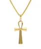 Nuova collana ankh in acciaio inossidabile gioielli egiziani hip hop pendente ghiacciato oro per la vita collana egiziana da 24 "catena6793067