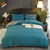 Bedding Sets 2024 Product 4PCs Polyester Fiber High Quality Pure Color Reactive Dyeing Double-Sided Quilt Cover Pillowcase