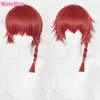 Costumes de anime Kurona Ranze Cosplay Wig Anime Unissex Long 38cm Red Twist Twist Twist Braid Wig Resistente ao calor Synthetic Cosplay Anime Wigs + Wig Cap 240411