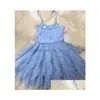 Girl'S Dresses Kids Princess For Girls Children Feather Beading Sequined Gowns Toddler Birthday Party Frocks Boutique Baby Tutu Drop Dhfi4