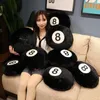 Oreiller billard peluche douce couleurs noires moelleuses n ° 8 peluches de balle hanche protectrice de siège en peluche décoration de maison