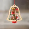 Party Decoration Christmas Tree Mönster Wood Hollow Snowflake Snowman Bell Hanging Decorations Festival Ornaments LX8304