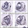 Jewelry Settings Pearl Rings Setting Zircon Solid 925 Sier Ring Mounting Blank Diy 9 Styles Wedding Gift 9Pcs/Lot Drop Deliv Dhgarden Dhexg