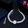 Link Bracelets Pera Graceful Sparkling Cubic Zircon Silver Color Oval Shape Chain Hand For Ladies Anniversary Jewelry Gift B214