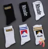 Lettre simple de haute qualité Coton Américain de la rue American Men et femmes Rhude Couple de chaussettes dans le tube 2022 Elite Branded9615386