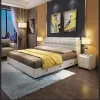 Горячая продажа высококачественная легкая роскошная современная простая кожаная мебель для спальни двойной 1,8 м.
