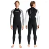 Menas de banho feminina 3 mm de mergulho Men's Men's Warm de peça longa de mangas longa espessada Snorkeling e surf de natação de inverno