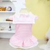 Hundkläder Pet Clothin Ny ankomst Summer Do Pink Blue Gul Stripe Cotton Dress Shawl Academy Style do Clothin L8896 L49