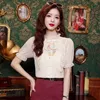 Chemises de mousseline de mousseline pour femmes broderie de style chinois Rouffes de mode Femmes Top Summer Floral Vintage Vintage Ycmyunyan