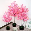 Dekorative Blumen 120 cm Höhe Rosa Kirschblütenbaum -Blumen -Simulation gefälschte Seidenblumenzweige Pflanze Orament für Wohnkultur