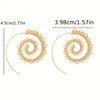 Trendiga ovala spiralörhängen överdrivna virvelutrustningens hjärta -formade mönster retro öron smycken för flickor semesterfest gåva