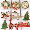 Christmas Napkin Rings Holders Metal Xmas Tree Elk Napkin Buckle For Christmas Dinning Table Ornament Home Kitchen Accessories