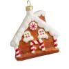 W3JA Gingerbread Man House Christmas Ornament Resina pendurada Pingente Xmasdecor Snow