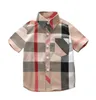 Toddler Baby Boy Collar Shirt Cotton Tops Coton Solide New à manches courtes Chemises pour enfants pour garçons8678039