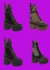 Women Sexy Laureate Platform Desert Boots Patent Canvas Booties Designer Lady Leather Flamingo Patch Chunky Heel Rubber Outsole An4795269