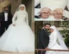 Les plus récentes musulmans islamiques arabes 2019 A Ligne Robes de mariée à manches longues en dentelle