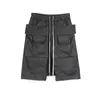 Herrenhosen hochwertiger Nischendesigner-Stil Dark Pinsel Wachsbeschichtung Doppelring-Shorts Tasche Fünf-Punkte-Overalls