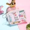 Storage Bags 1Pcs PU Coin Purse Hand Drawn Cartoon Printing Key Bag Mini Kawaii Children Women Card Holder Wallet Accessories