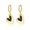 Hoop Huggie Earrings Fashion Titanium Stainless Steel Double Heart Birthday Gold Plated Acrylic For Women Girls E22102 Drop Delivery J Otma9