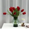 Dekorative Blumen Tulpe Blume künstliche Blumenstrauß Echter Berührung falsch für Hochzeitszeremonie Dekor Hausgarten Frühlingsparty Vorräte
