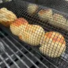 Roestvrijstalen barbecue kookgrill rooster buiten camping bbq drum grill mand campfire grid picnic kookgerei keukengereedschap 240402