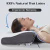 DreamReal Natural Latex Cervical Oreiller ergonomique Orthopedic Neck Pain Worew for Back Somber Sleep Sleeper Pillow