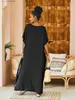 Basic casual jurken chic geborduurde boho long dames kaftan retro oversized 2024 zomer jurk outfit vrouwen kleding strand slijtage jurken Q1490 T240412