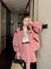 Work Dresses Sweet Temperament Jacket Pleated Skirt Two-piece Set Women Fashion Polo Neck Contrast Color Patchwork College Casual Spring