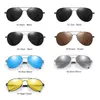 Óculos de sol para homens de luxo que dirigem óculos de sol para homens designer de marca masculino Vintage Black Pilot UV400 240410