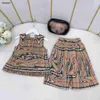 Luxury baby tracksuits girls Two piece set kids designer clothes Size 100-150 CM Summer Sleeveless T-shirt and wide leg pants 24April