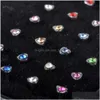 Nose Rings Studs 24 Stks/Set Hart Vorm Neus Ring Studs Fashion Body Piercing Sieraden Kristal Ringen Voor Vrouwen Oor Kraakbeen Heli Dhbap