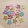 Dekorativa figurer 10st/Lot Kawaii Flatback harts Blingbling Candy Heart Star Rainbow Mix Colors Cabochons Accessories