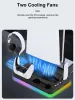 Stojaki P58 Pionowa stojak chłodzący RGB dla PS5 Konsoli Uchwyt podwójnego kontrolera podwójny kontroler do ładowania Dok dla PS5 Disc Digital Editions