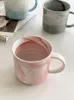 Mugs 350ml Marble Texture Mug Gradual Halo Ceramic Milk Coffee Send Friends Famliy Christmas Party Gift