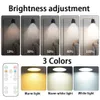 Nieuwe slimme draadloze afstandsbediening Dimable Night Decoratieve keukenkast Trapverlichting 3 kleuren 8 LED Puck Light