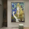 Alphonse Mucha Series Vintage Woman Artwork Canvas målning affisch estetiska hd tryck väggbilder vardagsrum hem dekoration