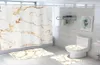 4PCSSet Creative Marble Printing Badkamer Waterdichte douchegordijn Vuur Tapijt Deksel Tapijt Toilet Cover Bad Mat Set5026090