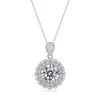 2024 Choucong Marke Blume Anhänger Luxusschmuck 925 Sterling Silber Round Schnitt weiße Topaz CZ Diamond Gemstones Party Frauen Hochzeitsschlüsselkette Halskette Geschenk