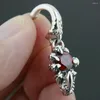 Boucles d'oreilles étalon Rouge CZ Stone 925 Sterling Silver Dragon Claw Oreing Bring 8R006